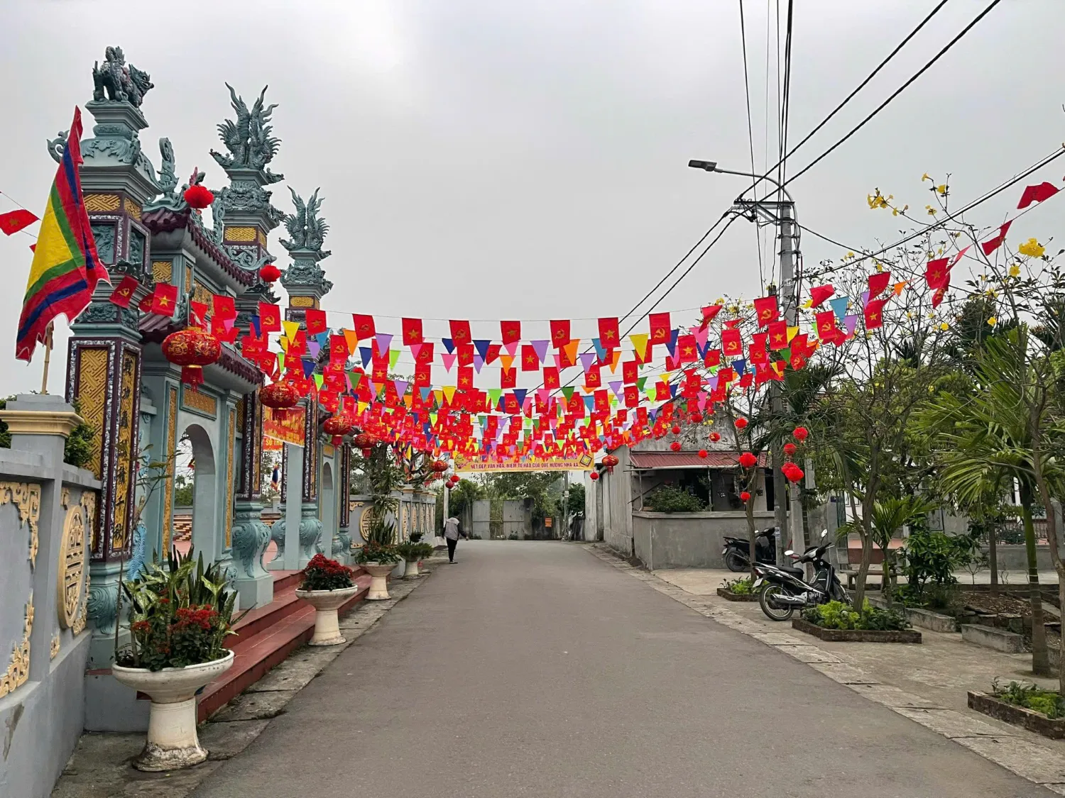 Đường làng Nha Xá ngày hội