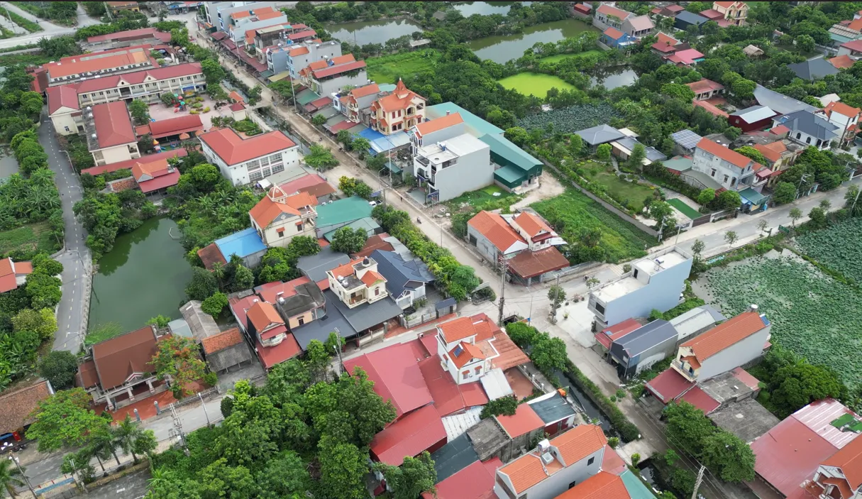 Làng Nha Xá nhìn từ trên cao